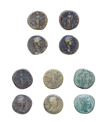 Lot 4020 - 5 x Roman Brass Sestertii consisting of: 2 x Hadrian (117 - 138 A.D.), Revs: Moneta, Hilaritas....