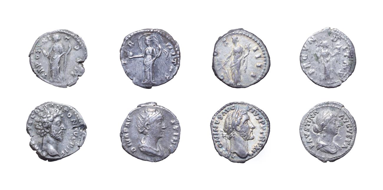 Lot 4021 - 4 x Imperial Silver Denarii consisting of: Antoninus Pius, 138 - 161 A.D. 3.41g, 18.1mm, 6h....