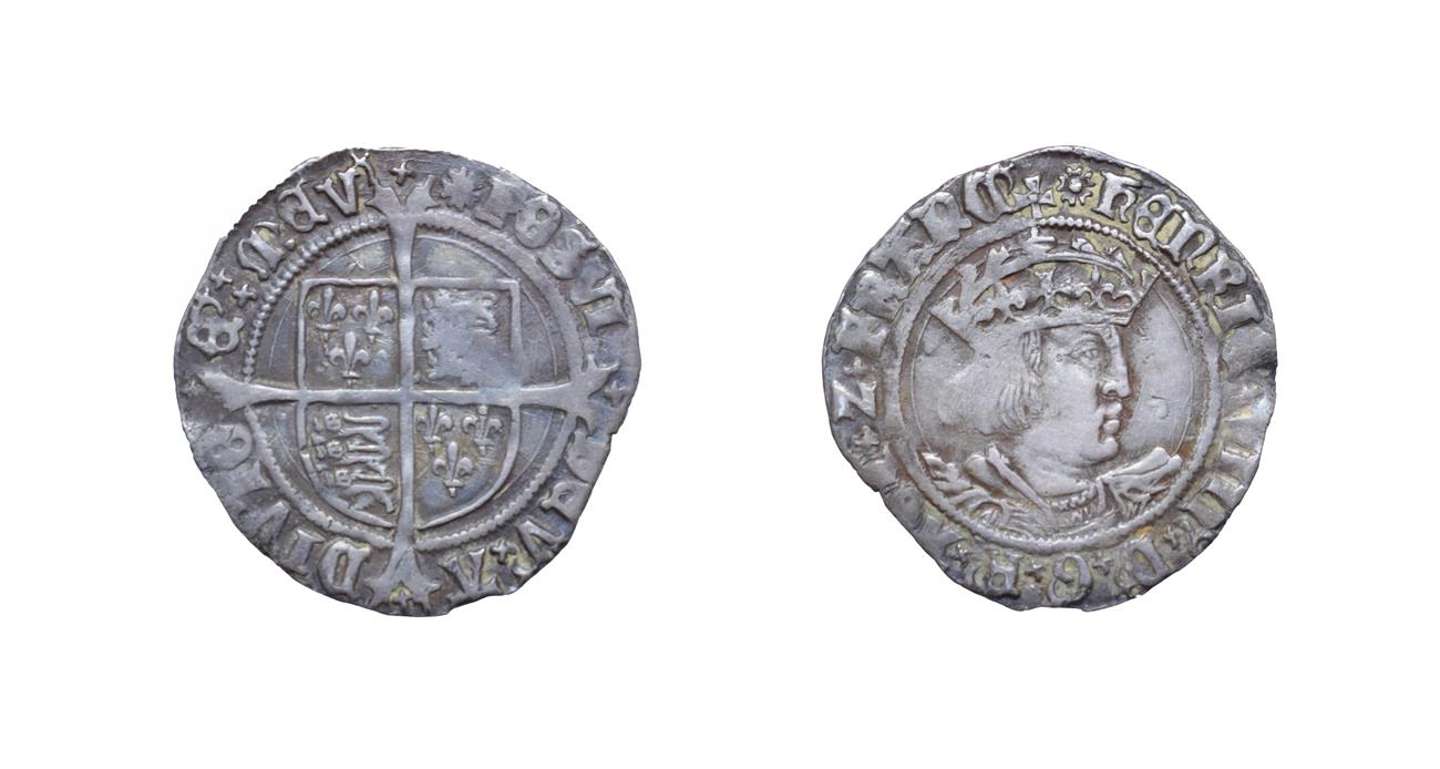 Lot 4050 - Henry VIII, 1526 Groat. 2.53g, 24.8mm, 12h. Mintmark rose, second coinage. Obv: Crowned bust right.