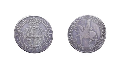Lot 4070 - Charles I, 1638 - 1639 Halfcrown. 14.78g, 35.2mm, 12h. Briot's second milled issue, mintmark anchor
