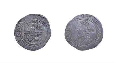 Lot 4080 - Charles I, 1636 - 1638 Shilling. 5.96g, 30.4mm, 3h. Tower mint under the king, mintmark tun....