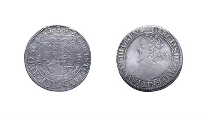 Lot 4086 - Charles I, 1643 - 1644 Shilling. 5.53g, 30.7mm, 12h. York mint, mintmark lion. Obv: Bust left...