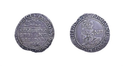 Lot 4088 - Charles I, 1644 Shilling. 5.37g, 31.3mm, 7h. Bristol mint, mintmark BR. Obv: Coarse bust left. Rev