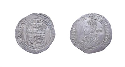 Lot 4093 - Charles I, 1630 - 1631 Sixpence. 2.95g, 26.6mm, 3h. Tower mint under the king, mintmark plume. Obv