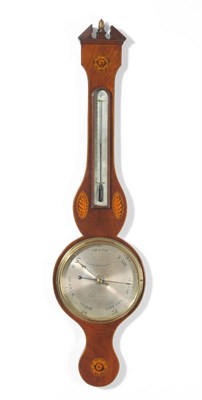 Lot 1221 - A Mahogany Shell Inlaid Wheel Barometer, signed G Volenterio, Doncaster, circa 1820, with...