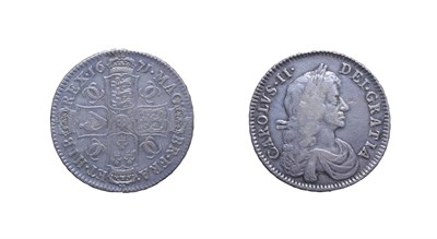 Lot 4108 - Charles II 1671 Halfcrown. Obv: Third laureate and draped bust right. Rev: Cruciform shields,...