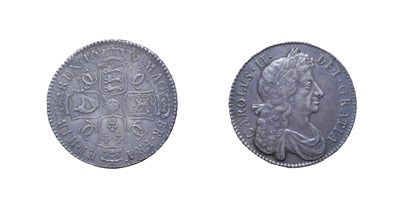 Lot 4109 - Charles II 1679 Halfcrown. Obv: Fourth laureate and draped bust right. Rev: Cruciform shields,...