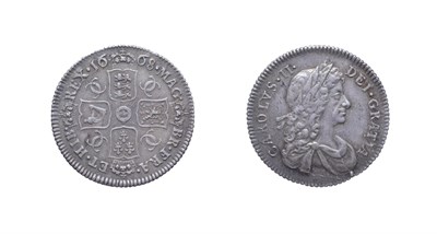 Lot 4111 - Charles II 1668 Shilling. Obv: Second laureate and draped bust right. Rev: Cruciform shields,...