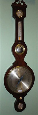 Lot 1222 - A Rosewood 10-inch Wheel Barometer, signed G Croce, York, circa 1850, with swan neck pediment,...