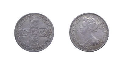 Lot 4122 - Anne, 1707 Edinburgh mint halfcrown. Obv: Draped bust right, E below. Rev: Cruciform shields. SEXTO