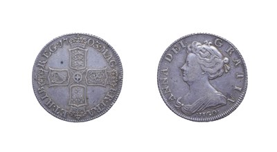 Lot 4124 - Anne, 1703 'VIGO' Shilling. Pre union with Scotland. Obv: Second draped bust left, VIGO below. Rev