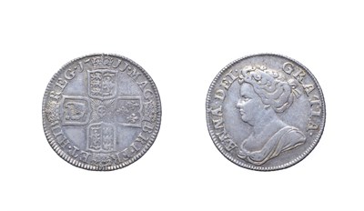 Lot 4126 - Anne, 1711 Shilling. Post union with Scotland. Obv: Fourth draped bust left. Rev: Cruciform...