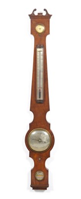 Lot 1223 - A Rare 4-1/2-inch Rosewood Wheel Barometer, signed J Huggins, Colchester, circa 1850, with swan...