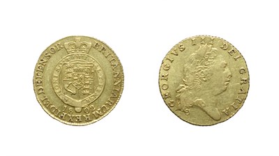 Lot 4133 - George III, 1802 Half-Guinea. Obv: Sixth laureate head right. Rev: Shield in garter, 1802 below. S.