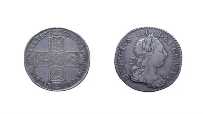 Lot 4140 - George III, 1763 'Northumberland' Shilling. Obv: Young laureate and draped bust right. Rev:...