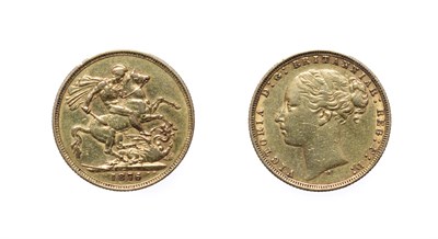 Lot 4152 - Victoria, 1876M Sovereign. Melbourne mint, Australia. Obv: Young head facing left, M below....