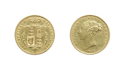 Lot 4157 - Victoria, 1865 Half-Sovereign. Obv: Young head left, 1865 below. Rev: Crowned shield, (die...
