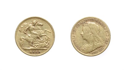 Lot 4158 - Victoria, 1900 Half-Sovereign. Obv: Old head left. Rev: St. George and the dragon, 1900 in exergue.