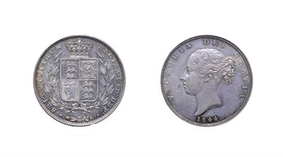 Lot 4161 - Victoria, 1844 Halfcrown. Type A4. Obv: Young head left, 1844 below. Rev: Crowned shield of...