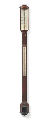 Lot 1227 - A Mahogany Bowfront Stick Barometer, signed Watkins & Hill, 5 Charing Cross, London, circa...