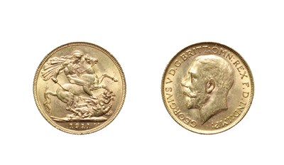 Lot 4168 - George V, 1911 Sovereign. Obv: Bare head left. Rev: St. George and the dragon, 1911 in exergue....