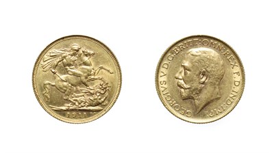 Lot 4169 - George V, 1911 Sovereign. Sydney mint. Obv: Bare head left. Rev: St. George and the dragon. S....