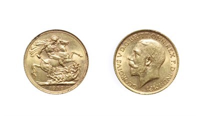 Lot 4171 - George V, 1912 sovereign. Obv: Bare head left. Rev: St. George and the dragon, 1912 in exergue....