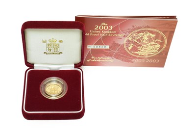 Lot 4200 - Elizabeth II, Proof Half Sovereign 2003, with certificate of authenticity, encapsulated in...