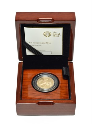 Lot 4214 - Elizabeth II, Proof Sovereign 2019, with certificate of authenticity & illustrated booklet,...