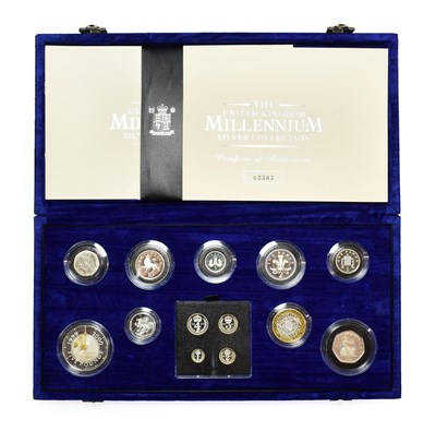 Lot 4226 - The United Kingdom Millennium Silver Collection. A set of 13 year 2000 silver proof coins comprised