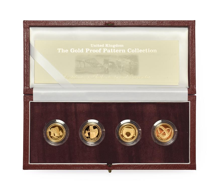 Lot 4231 - United Kingdom Gold Proof £1 Pattern Collection 2003 celebrating the four new £1 coins due to...