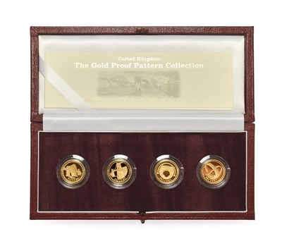Lot 4231 - United Kingdom Gold Proof £1 Pattern Collection 2003 celebrating the four new £1 coins due to...