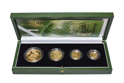 Lot 4234 - Elizabeth II, 4-Coin Gold Proof Sovereign Collection 2003 comprising: £5, double sovereign,...