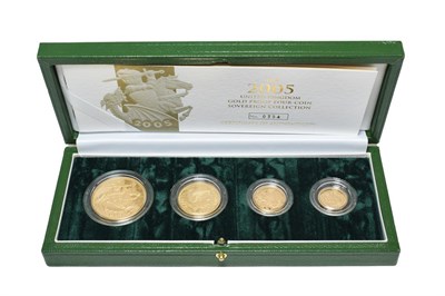 Lot 4237 - Elizabeth II, 4-Coin Gold Proof Sovereign Collection 2005 comprising: £5, double sovereign,...