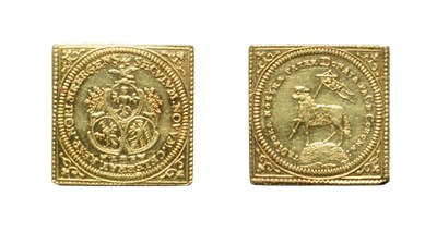 Lot 4256 - Germany, Nürnberg, 1700 Ducat (Klippe), 1755-64 Restrike. 3 shields of arms, IMF below. Rev,...