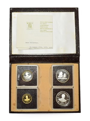 Lot 4264 - Turks & Caicos Islands, a 4-Coin Gold & Silver Proof Set Commemorating Earl Mountbatten of...