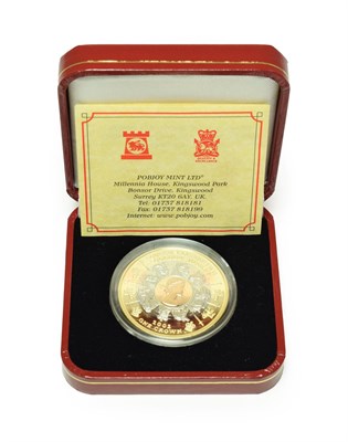 Lot 4286 - Isle of Man, Proof Tri-Gold Crown 2002, struck by the Pobjoy Mint to commemorate the Queen's Golden