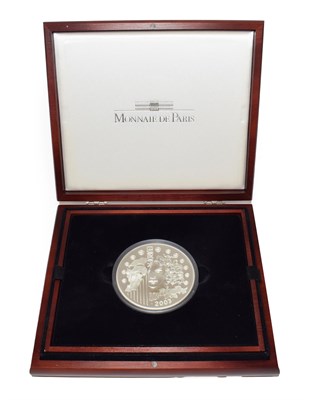 Lot 4288 - A Sterling Silver Proof 50 Euros 2003, struck by the Paris Mint to commemorate the first...