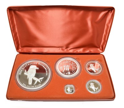 Lot 4290 - Australia, 'The Kookaburra Proof Issue Kilo Collection' 2004, a set of 5 x .999 silver proof...