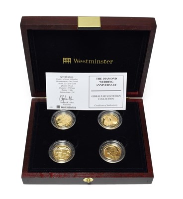 Lot 4292 - Gibraltar, 4-Coin Gold Proof Sovereign Collection 2007, commemorating the Queen & Prince...