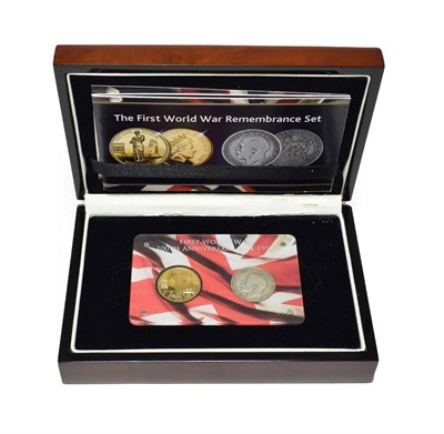 Lot 4295 - Tristan da Cunha, 'The First World War Remembrance Set,' a 2-coin set comprising: gold proof...