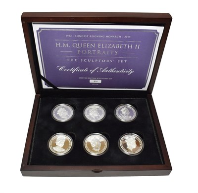 Lot 4298 - Jersey, 'H.M. Queen Elizabeth II Portraits - the Sculptors' Set,' a set of 6 x silver proof...