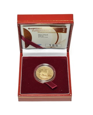 Lot 4300 - South Africa, Gold Proof Quarter Ounce Krugerrand 2016, struck to commemorate the Queen's 90th...