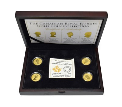 Lot 4301 - Canada, 'Royal Effigies Gold Coin Collection' a 4-coin .999 gold proof set comprising 4 x 10 dollar