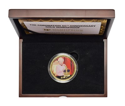 Lot 4303 - 'Numisproof' Gold Proof Medallion, commemorating the Queen's Sapphire Jubilee 2018 (65th...