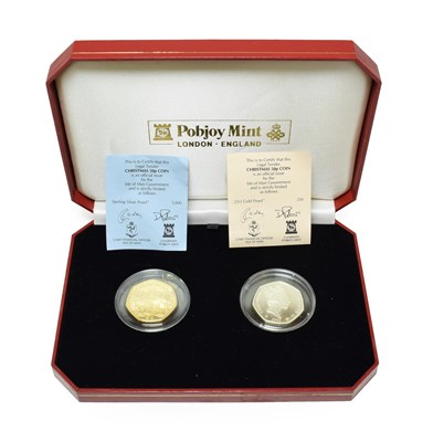 Lot 4310 - Isle of Man, 2-Coin 50p 'Christmas' Set 1996 struck by the Pobjoy Mint & comprising: gold proof 50p