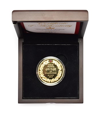 Lot 4319 - Gold Medallion commemorating the birth of Prince George 22 July 2013; obv. MAGNAE BRITANNIAE around