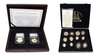 Lot 4322 - A Collection of 12 x UK Silver Coins comprising: Britannia £2 2011 1oz fine silver & Britannia £1