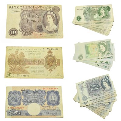 Lot 4326 - A Miscellany of 48 British Banknotes consisting of: George V, One Pound Treasury note, 1922 -...