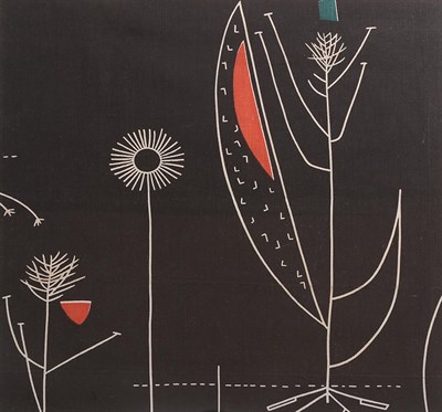 Lot 6012 - Circa 1956 Lucienne Day Fabric Sample 'Herb Antony' Pattern, framed,  53cm by 53cm